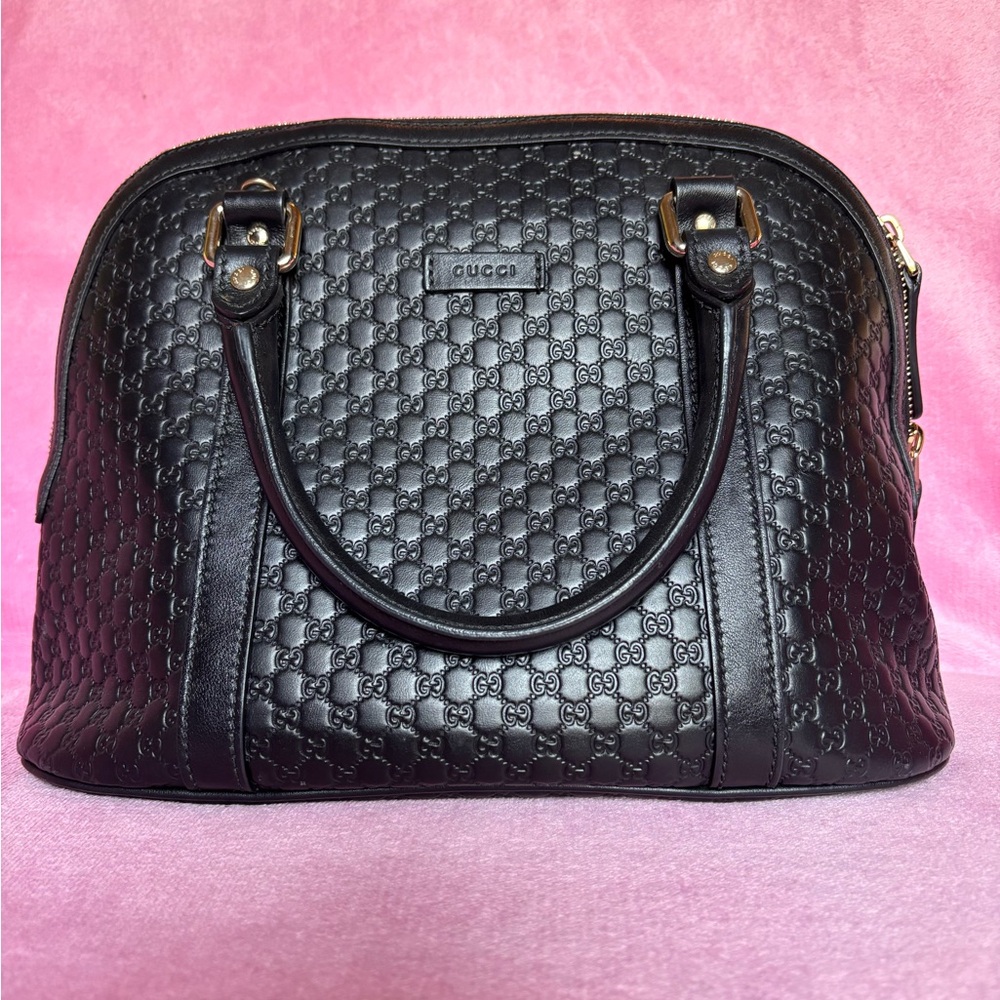Gucci Black Embossed Shoulder Bag